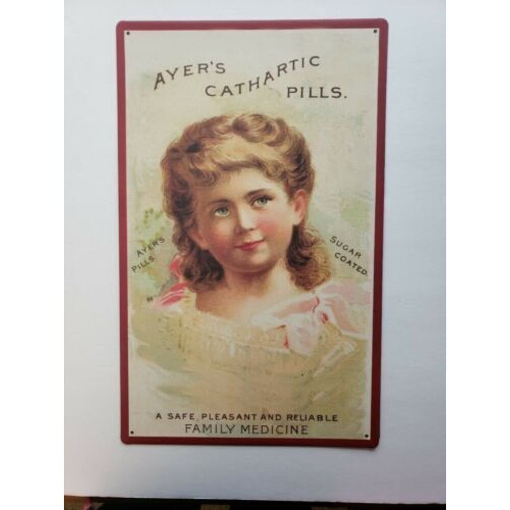 Ayer's Cathartic Pills 16‎ x10 Ohio Wholesale Inc. Rustic Retro Metal Sign 26590